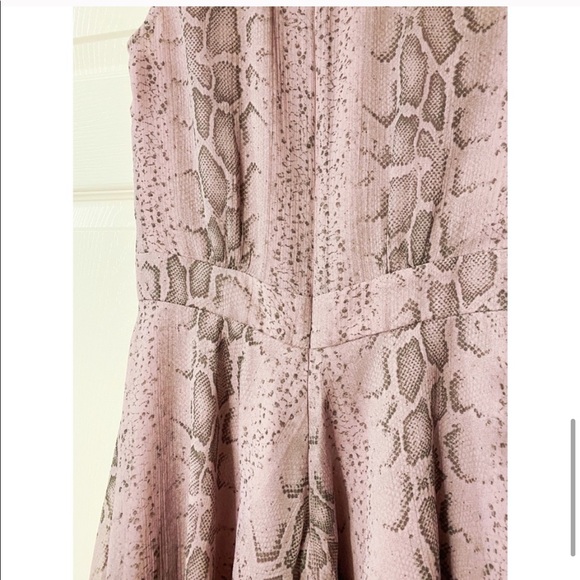 0514 French connection pink snakeskin dress sz 2 - Picture 5 of 8